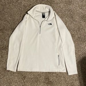 White north face pull over